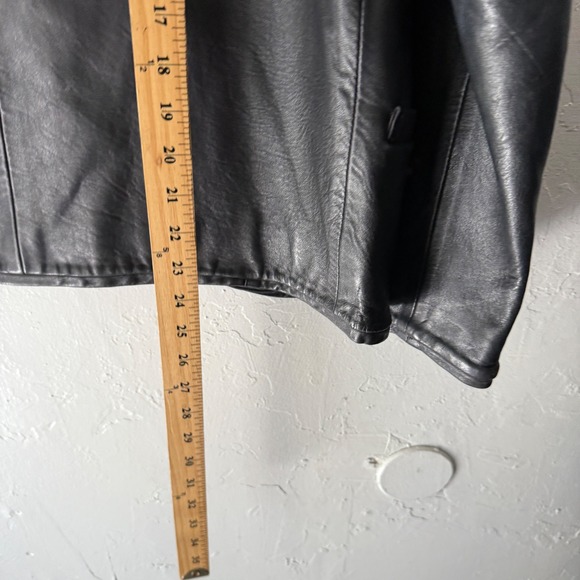 Vintage Intuitions Leather Jacket Women's Size 10 Open‎ Front Blazer Jacket Coat - Picture 12 of 12